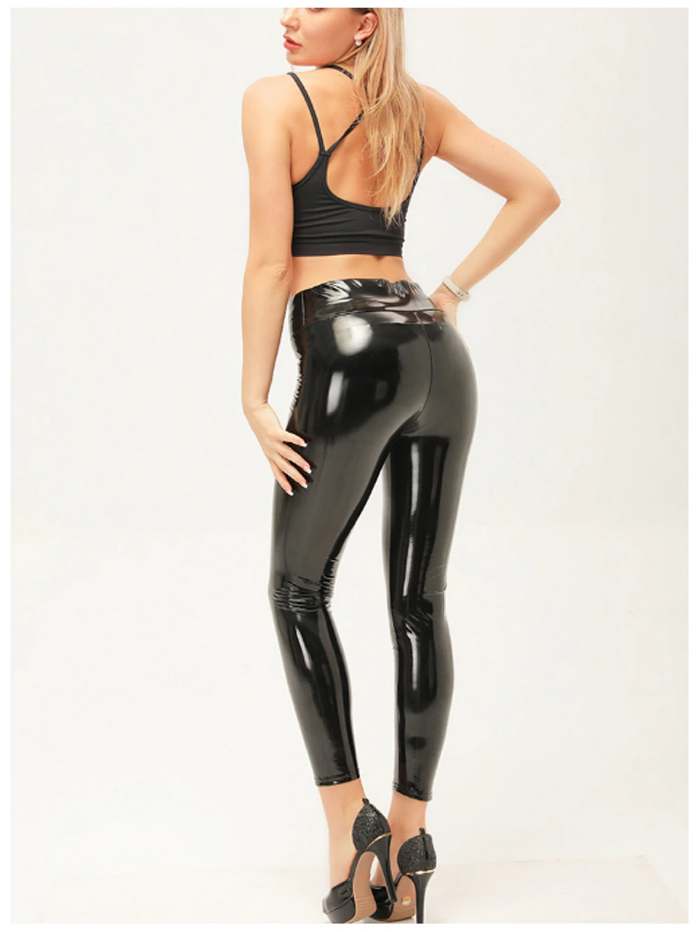 Faux Leather Shiny Leggings Mirror High Waisted Pleather Lighting Leggin Petite Shiny Party Leggings Red Shinning Leggin