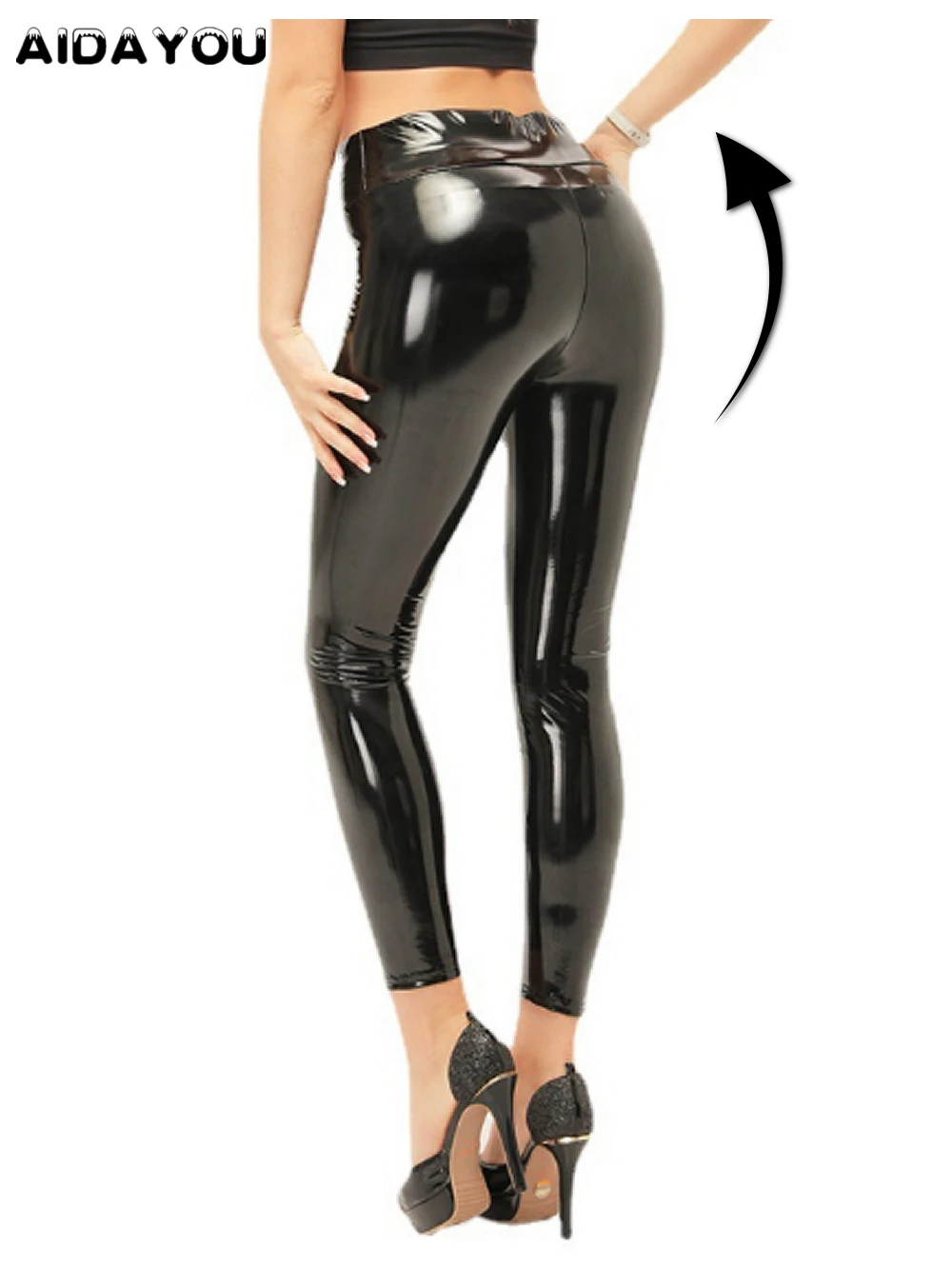 Faux Leather Shiny Leggings Mirror High Waisted Pleather Lighting Leggin Petite Shiny Party Leggings Red Shinning Leggin