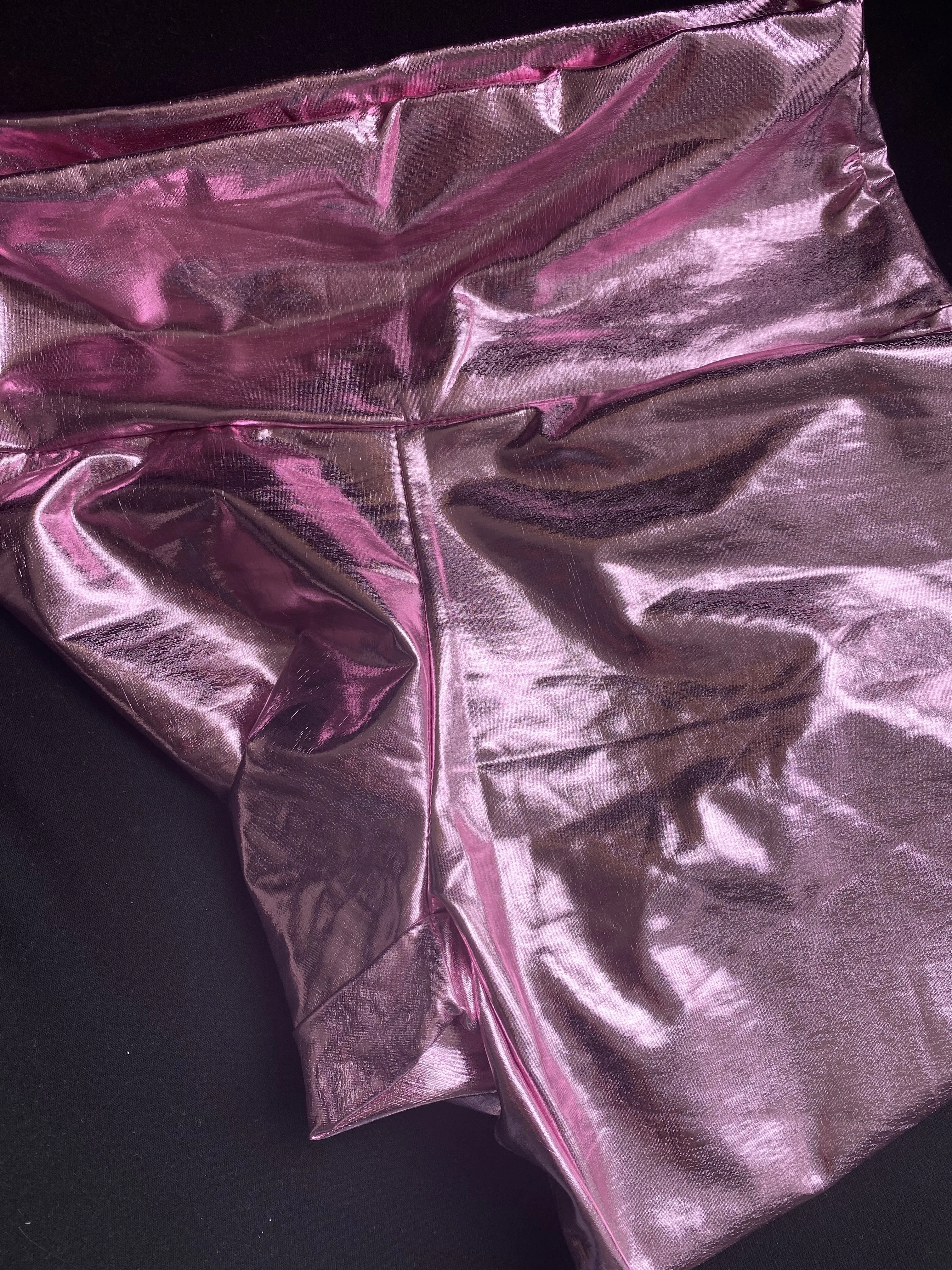 Metallic Leggings Shiny High-Waisted for Women Holiday Christmas Silver Trousers Stretchy Streetwear ouc1187