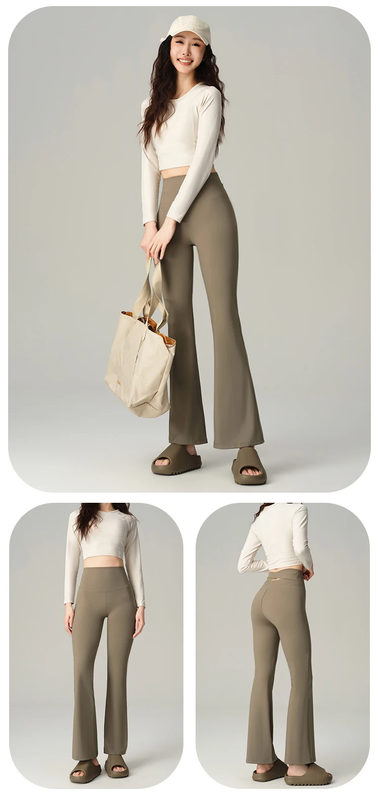 BIVIGAOS Spring Back Waist Hollow Cross Flared Leggings Women High Waist Elastic Sport Fitness Sharkskin Tight Yoga Flared Pants