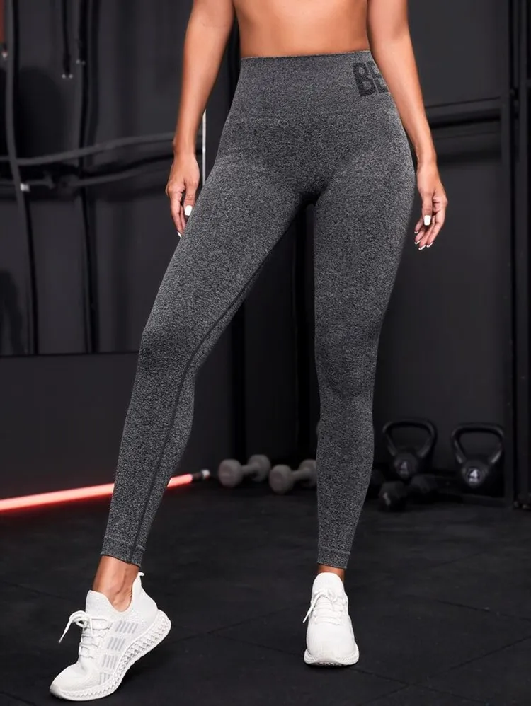 Newest Letter Honey Peach Hip Yoga Pants High Waist Lift Hip Tight Fitness Leggings Seamless Training Sports Leggings for Women
