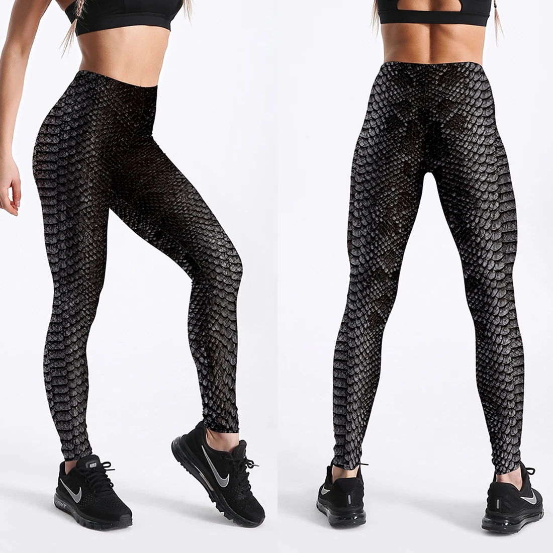 Qickitout 12% Spandex Fashion Cartoon Ice Cream God Horse Skull Digital Printed Legging Womens Star Stretch Pants