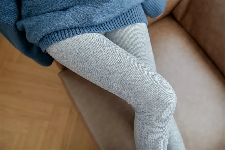 Women Leggings Autumn & Winter Pants Plus Velvet Thicken Pants High Waist Skinny Leggings Solid Vertical Striped Women Clothing