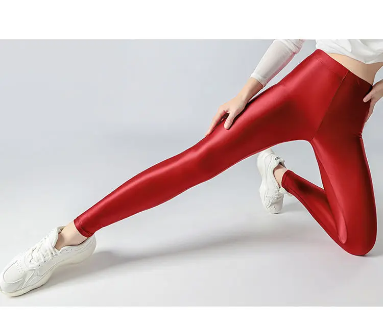 Sexy Summer Legging Sports Tights Women High Waist Yoga Shiny Bottoms Skinny Fitness Sweatpants Women Clothing New