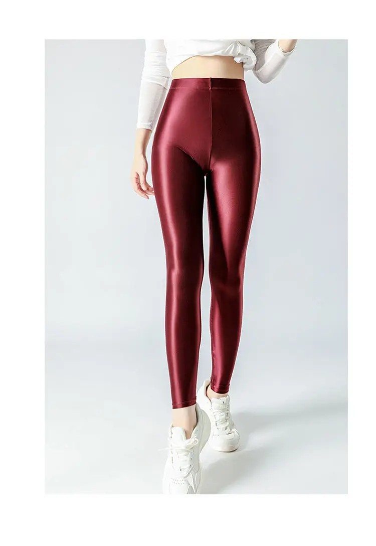 Sexy Summer Legging Sports Tights Women High Waist Yoga Shiny Bottoms Skinny Fitness Sweatpants Women Clothing New