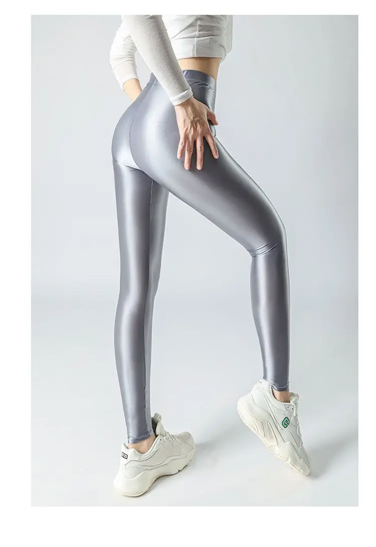 Sexy Summer Legging Sports Tights Women High Waist Yoga Shiny Bottoms Skinny Fitness Sweatpants Women Clothing New