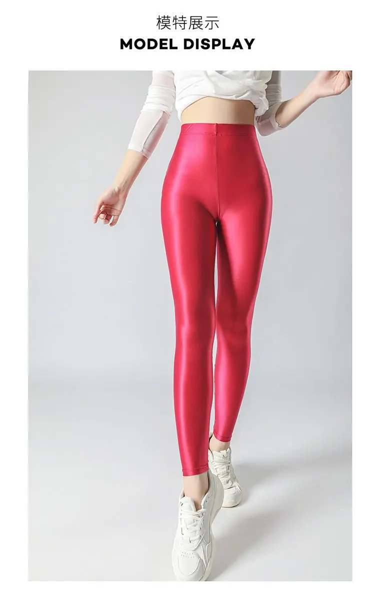 Sexy Summer Legging Sports Tights Women High Waist Yoga Shiny Bottoms Skinny Fitness Sweatpants Women Clothing New