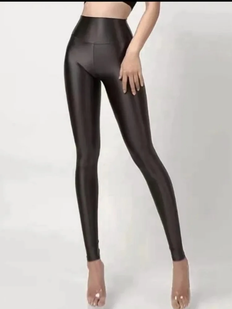 Sexy Summer Legging Sports Tights Women High Waist Yoga Shiny Bottoms Skinny Fitness Sweatpants Women Clothing New