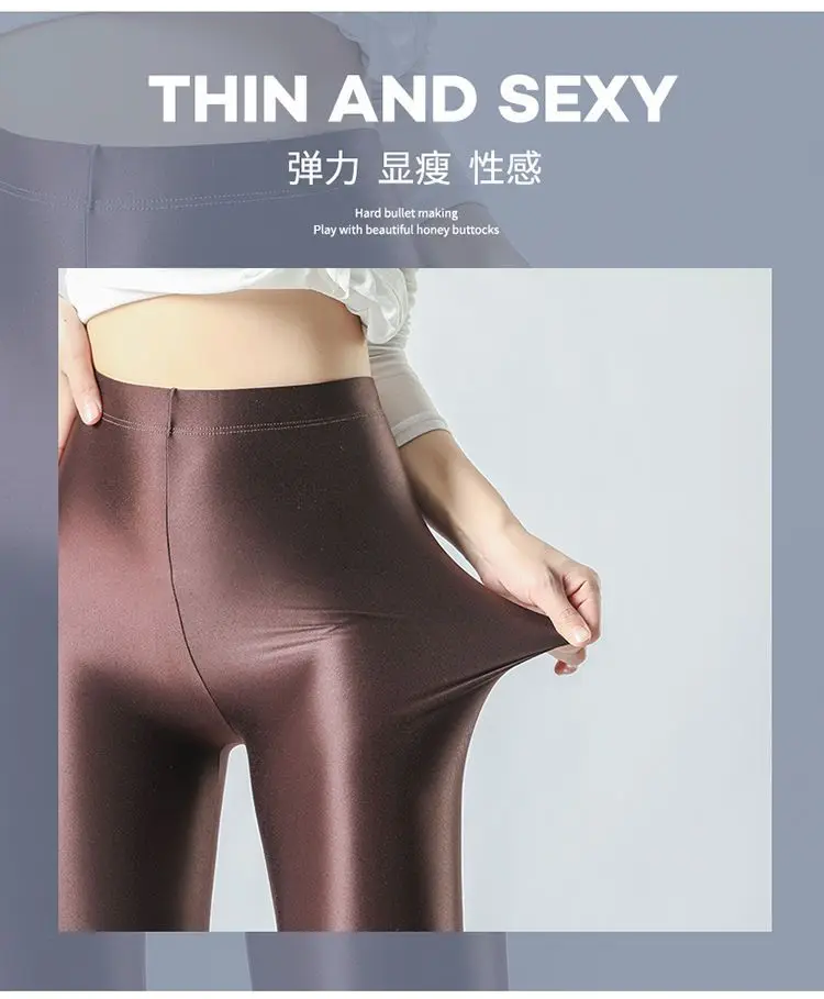 Sexy Summer Legging Sports Tights Women High Waist Yoga Shiny Bottoms Skinny Fitness Sweatpants Women Clothing New