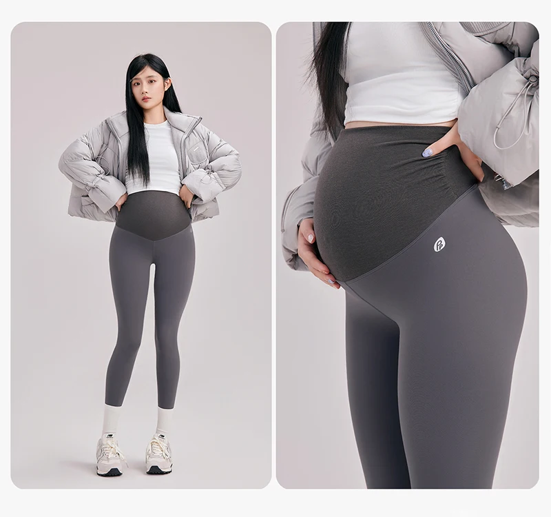 BIVIGAOS Autumn New Maternity Leggings Women Outerwear High Waist Abdominal Support Leggings Slim Fit Slimming Pregnant Clothing