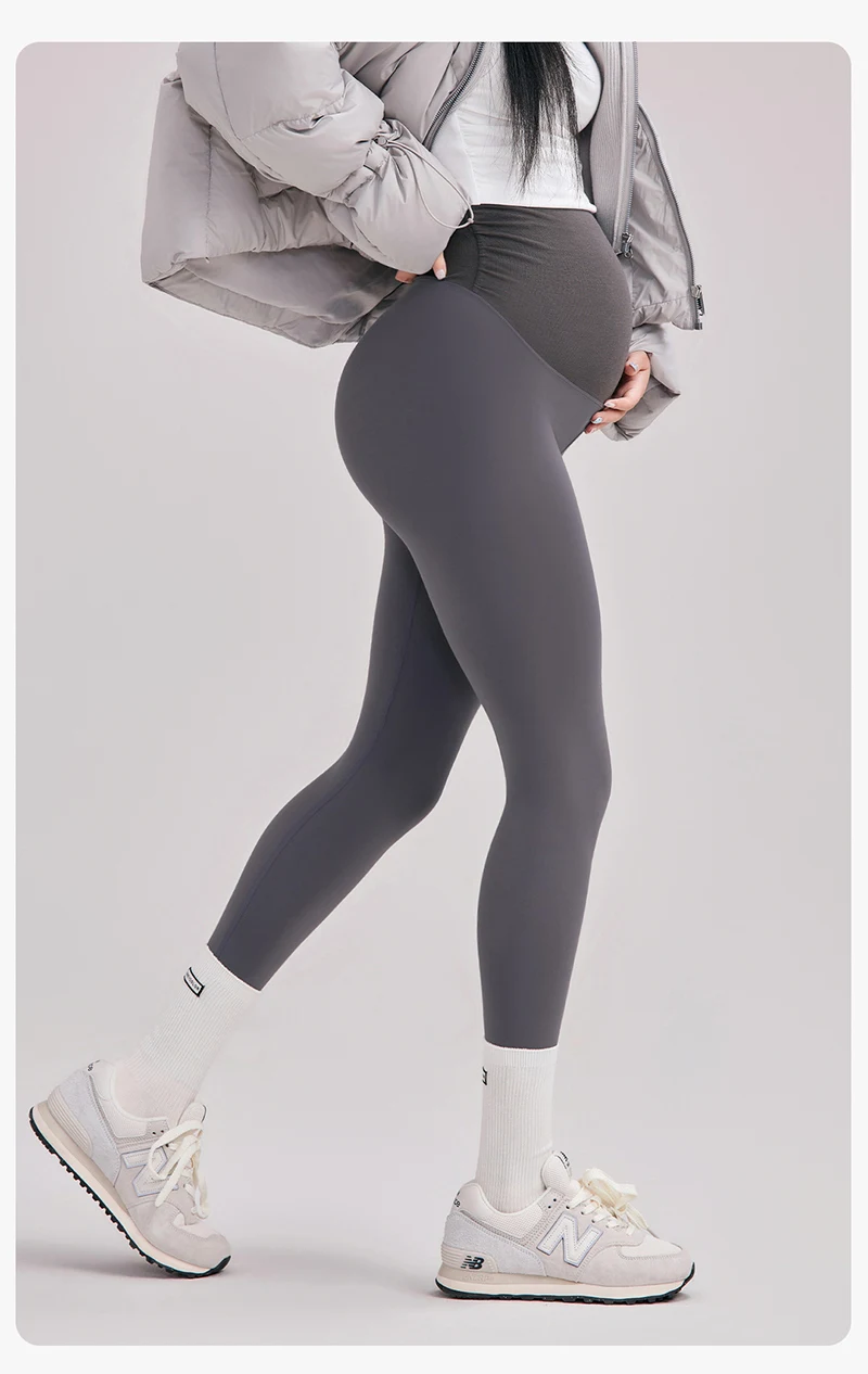 BIVIGAOS Autumn New Maternity Leggings Women Outerwear High Waist Abdominal Support Leggings Slim Fit Slimming Pregnant Clothing