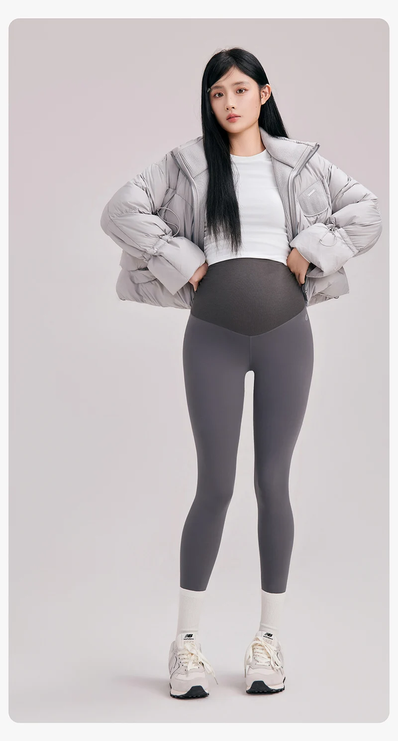BIVIGAOS Autumn New Maternity Leggings Women Outerwear High Waist Abdominal Support Leggings Slim Fit Slimming Pregnant Clothing