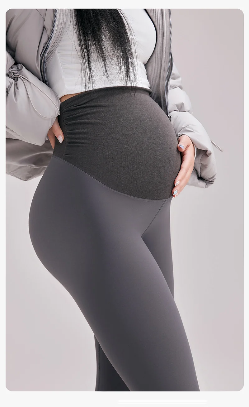 BIVIGAOS Autumn New Maternity Leggings Women Outerwear High Waist Abdominal Support Leggings Slim Fit Slimming Pregnant Clothing