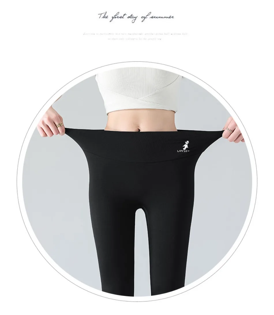 Sexy Women Ultra-thin Sunscreen Shark Pants Summer Seamless Outer Leggings Light Thin Ventilate Sports Fitness Yoga Leggings