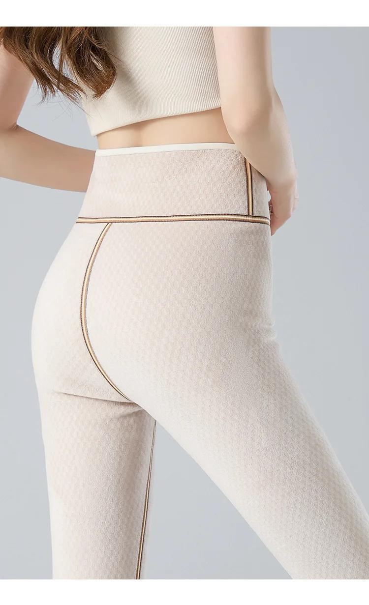White Fleece Lined Leggings Women High Waist Tummy Control Butt Lifting Yoga Pants Winter Thick Warm Push Up Shapewear Tights