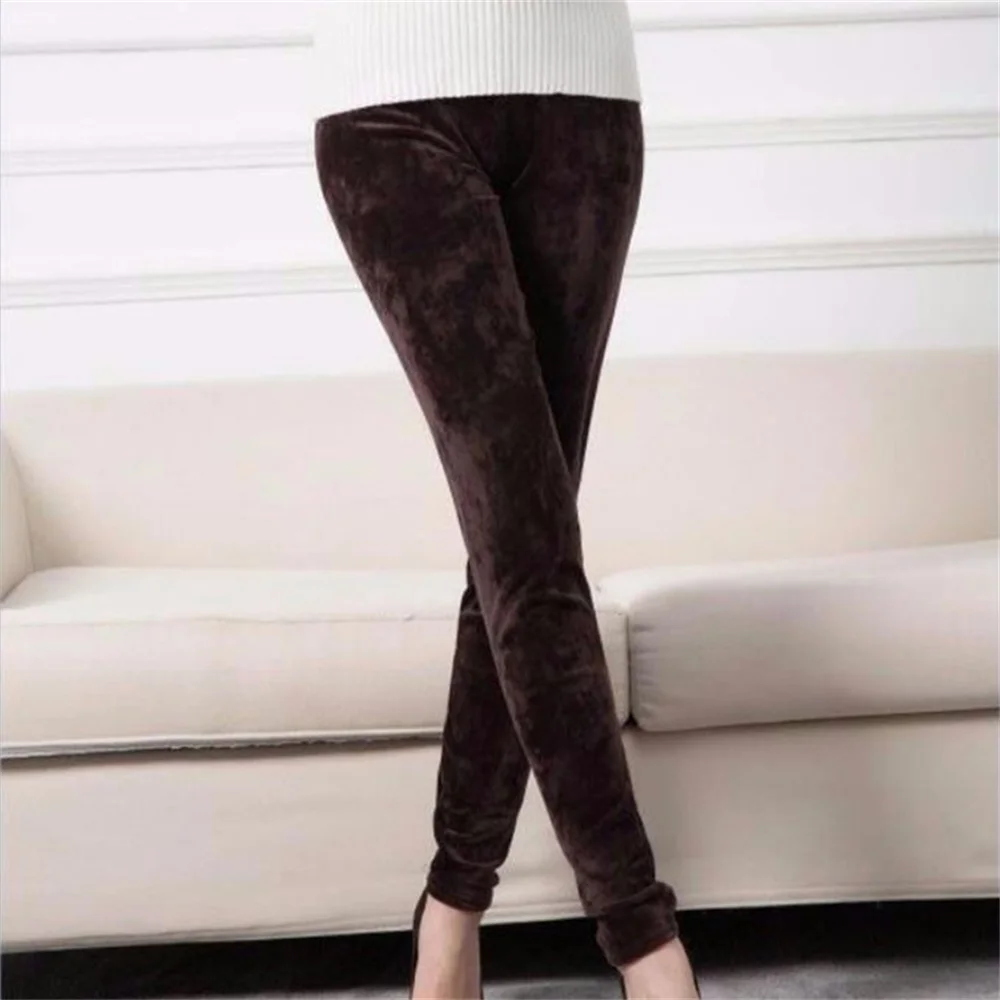 High Waist Thermal Leggings Korean Warm Pants Knit Autumn Winter Fashion Plus Thick Velvet Warm Double Sided Cashmere Leggings