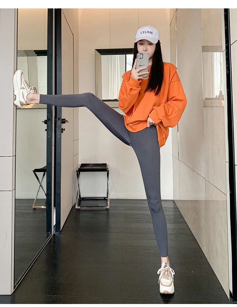 BIVIGAOS Letter Print High Waist Shark Pants Leggings Women's Autumn New Leisure Slim Fitness Sport Leggings Sportswear