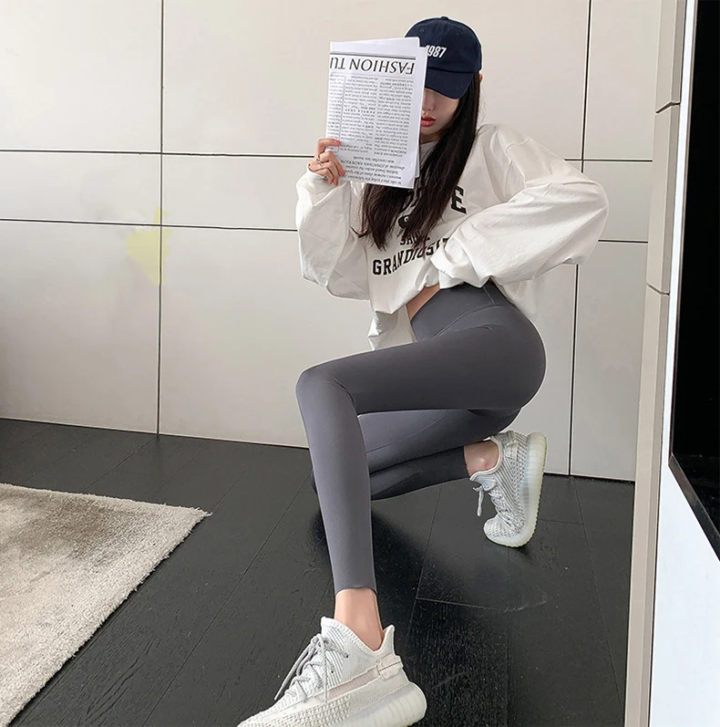 BIVIGAOS Letter Print High Waist Shark Pants Leggings Women's Autumn New Leisure Slim Fitness Sport Leggings Sportswear