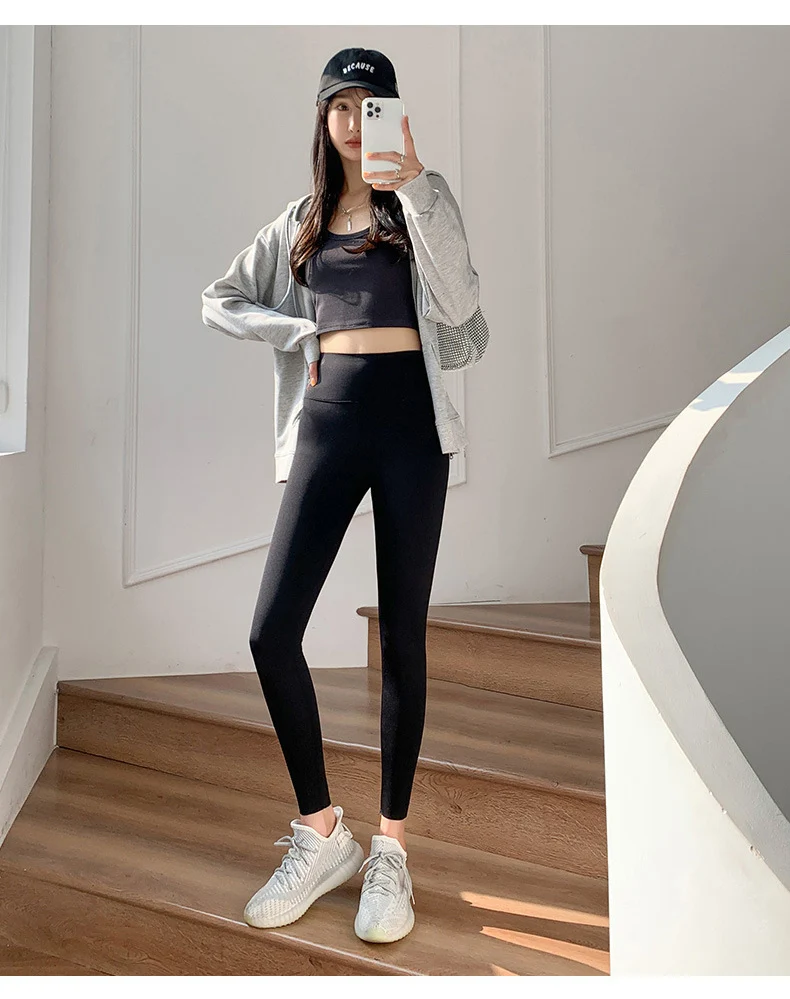 BIVIGAOS Letter Print High Waist Shark Pants Leggings Women's Autumn New Leisure Slim Fitness Sport Leggings Sportswear