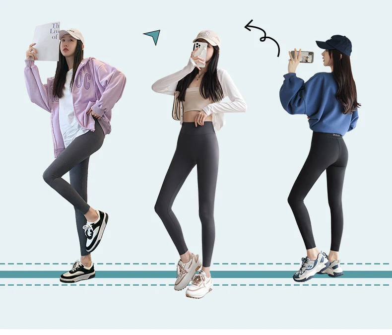 BIVIGAOS Letter Print High Waist Shark Pants Leggings Women's Autumn New Leisure Slim Fitness Sport Leggings Sportswear