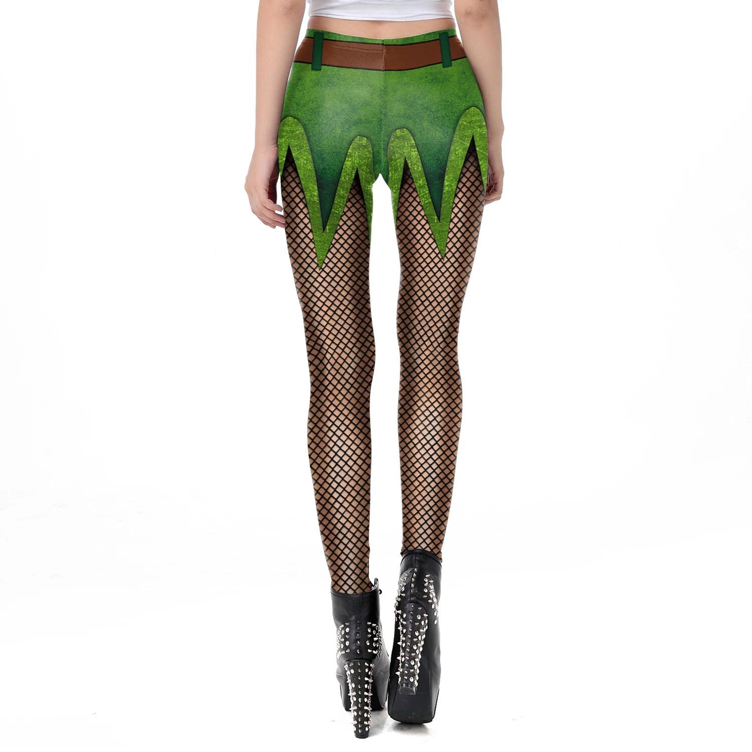 NADANBAO Christmas Elf Leggings Women Carnival Costume Xmas Sexy Tights Holiday Gift Pants 3D Pattern Streetwear Fitness Clothes