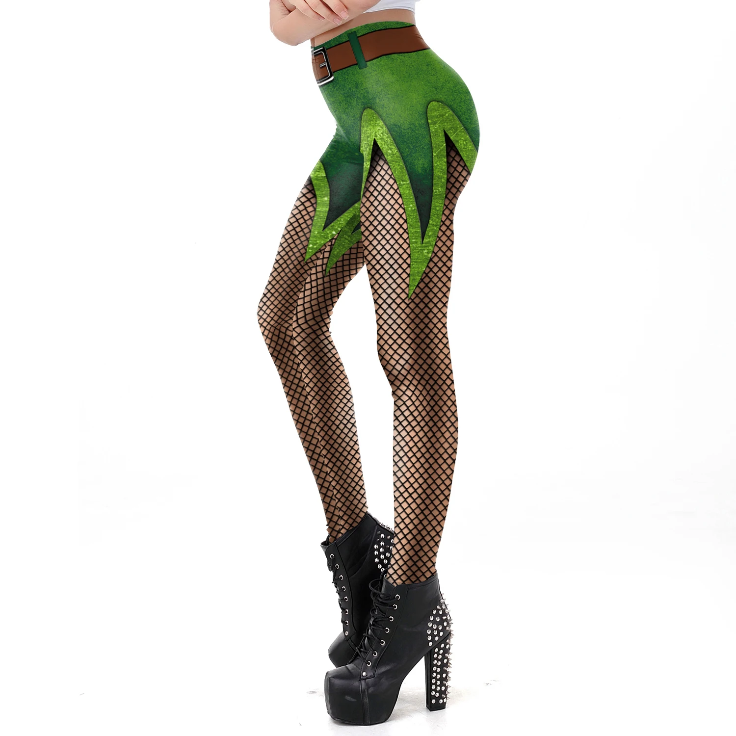 NADANBAO Christmas Elf Leggings Women Carnival Costume Xmas Sexy Tights Holiday Gift Pants 3D Pattern Streetwear Fitness Clothes