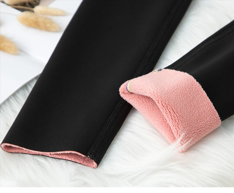 BIVIGAOS Autumn Winter Pink Velvet Shark Leggings Women Fleece High Waist Thick Warm Leggings Gray Casual Sports Yoga Leggings