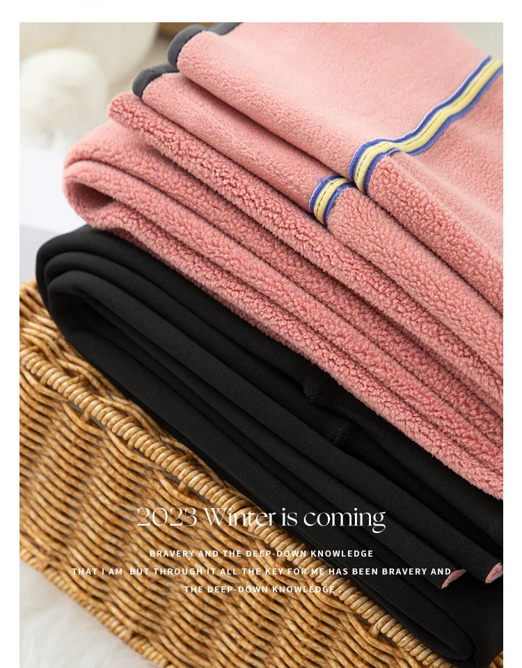 BIVIGAOS Autumn Winter Pink Velvet Shark Leggings Women Fleece High Waist Thick Warm Leggings Gray Casual Sports Yoga Leggings