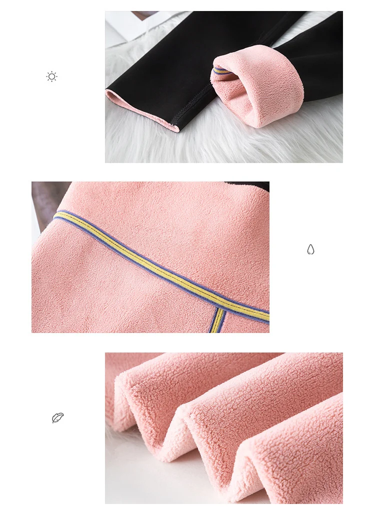BIVIGAOS Autumn Winter Pink Velvet Shark Leggings Women Fleece High Waist Thick Warm Leggings Gray Casual Sports Yoga Leggings