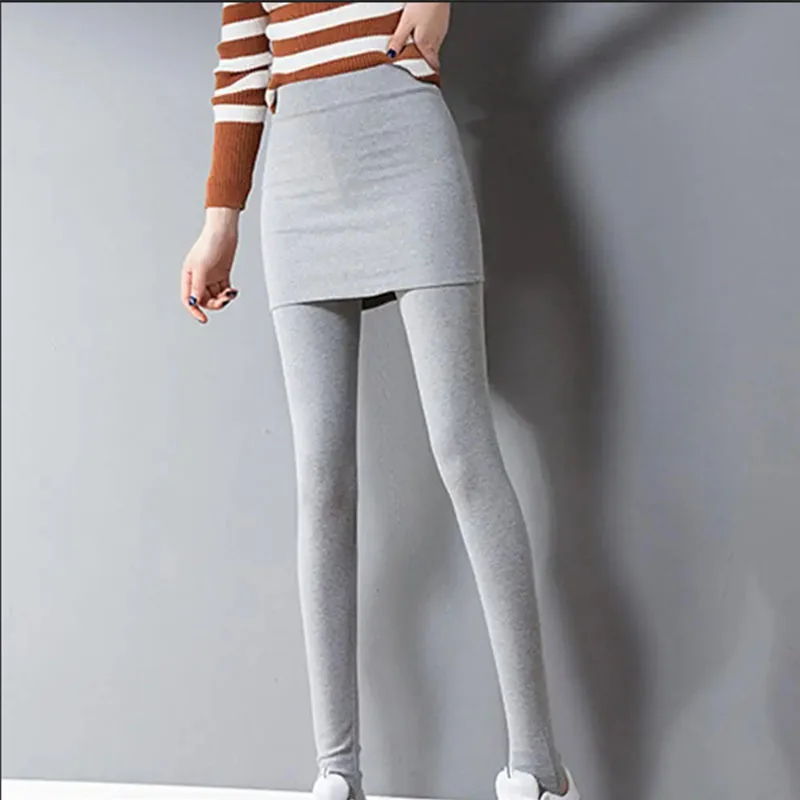 High Waist Leggings Running Pants Hip Size Pleated Skirt Slim Sexy Slim Fake Two Skirted Leggings High Waist Pants Fashion Women