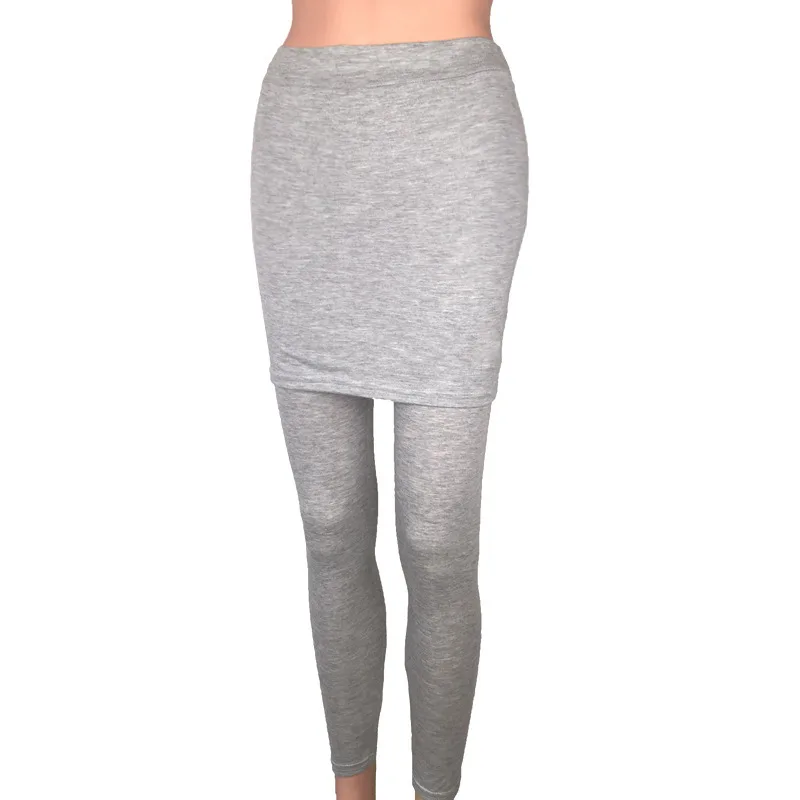 High Waist Leggings Running Pants Hip Size Pleated Skirt Slim Sexy Slim Fake Two Skirted Leggings High Waist Pants Fashion Women