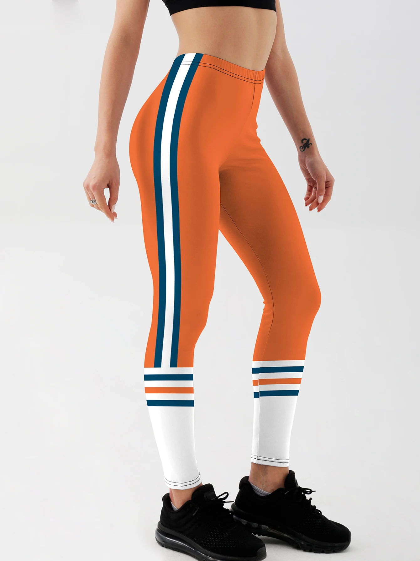Fashion Women colorful Printed Leggings For Fitness High Waist stripe Legging Push Up Workout Women solid Printed Leggings
