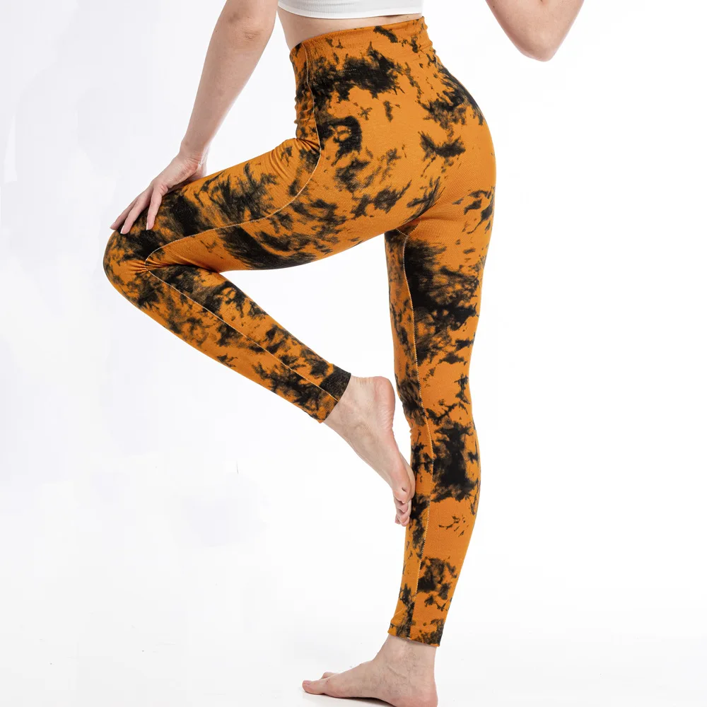 Tie Dye Sports Leggings Women High Waist Skinny Pants Gym Workout Cycling High Elastic Yoga Fitness Leggings for Women