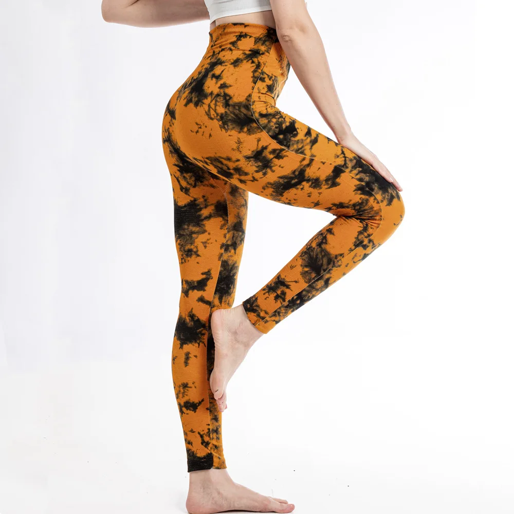 Tie Dye Sports Leggings Women High Waist Skinny Pants Gym Workout Cycling High Elastic Yoga Fitness Leggings for Women
