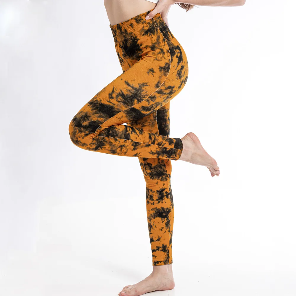 Tie Dye Sports Leggings Women High Waist Skinny Pants Gym Workout Cycling High Elastic Yoga Fitness Leggings for Women