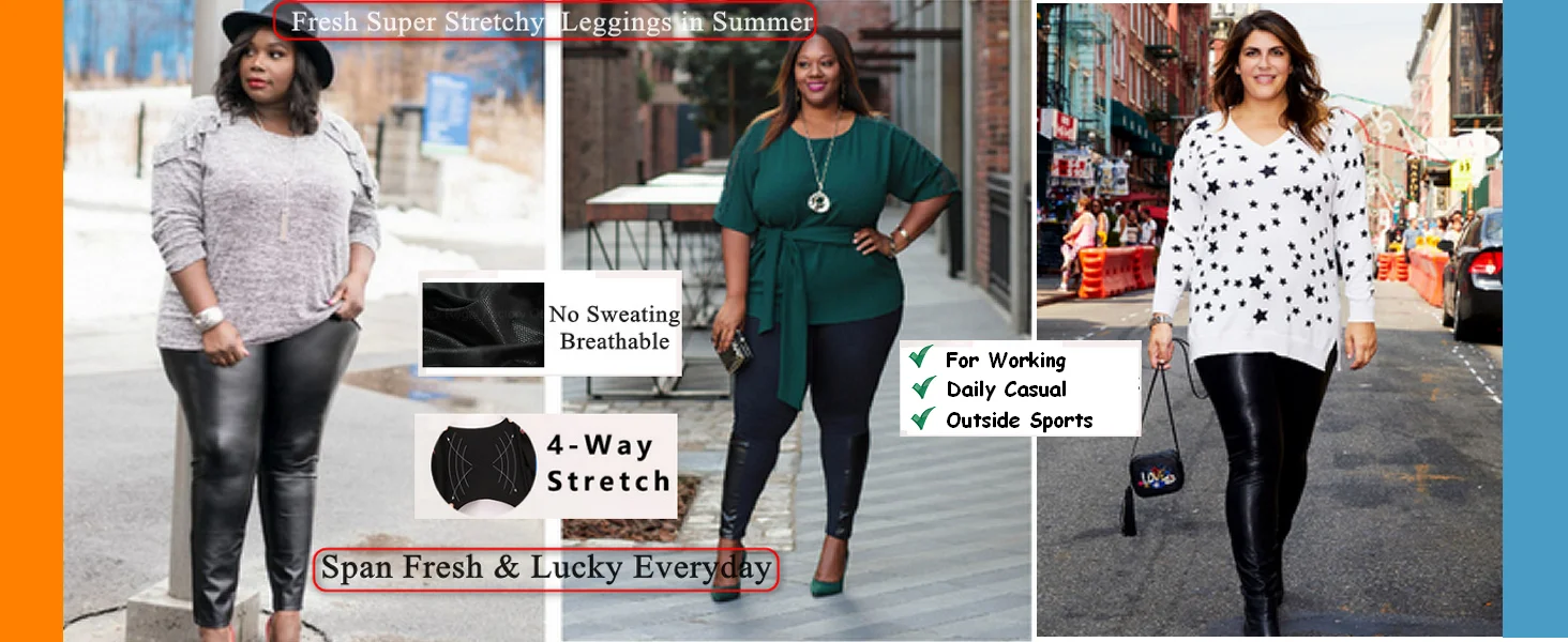PLus Size Faux Leather Leggings Shiny Fabric Black Girls Spandex Pleather Stretchy High Waist Jegging Vestir Elegante