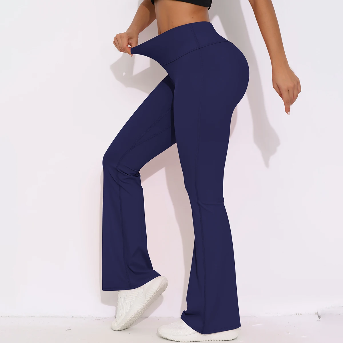 Women Yoga Bell-bottoms Tight Scrunch Butt Lifting Dance High Waist Tights Sport Pants Gym Running Breathable Fitness Leggings