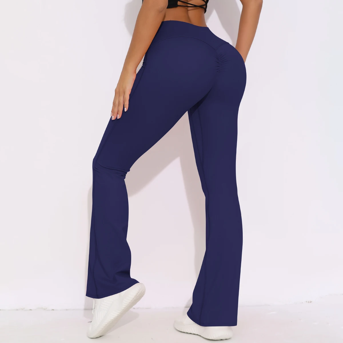 Women Yoga Bell-bottoms Tight Scrunch Butt Lifting Dance High Waist Tights Sport Pants Gym Running Breathable Fitness Leggings