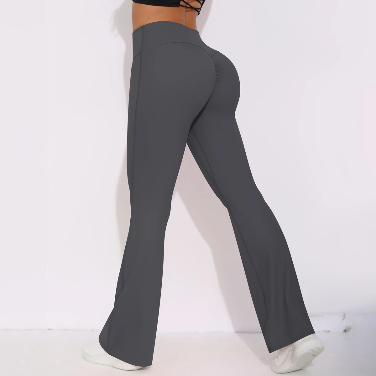 Women Yoga Bell-bottoms Tight Scrunch Butt Lifting Dance High Waist Tights Sport Pants Gym Running Breathable Fitness Leggings