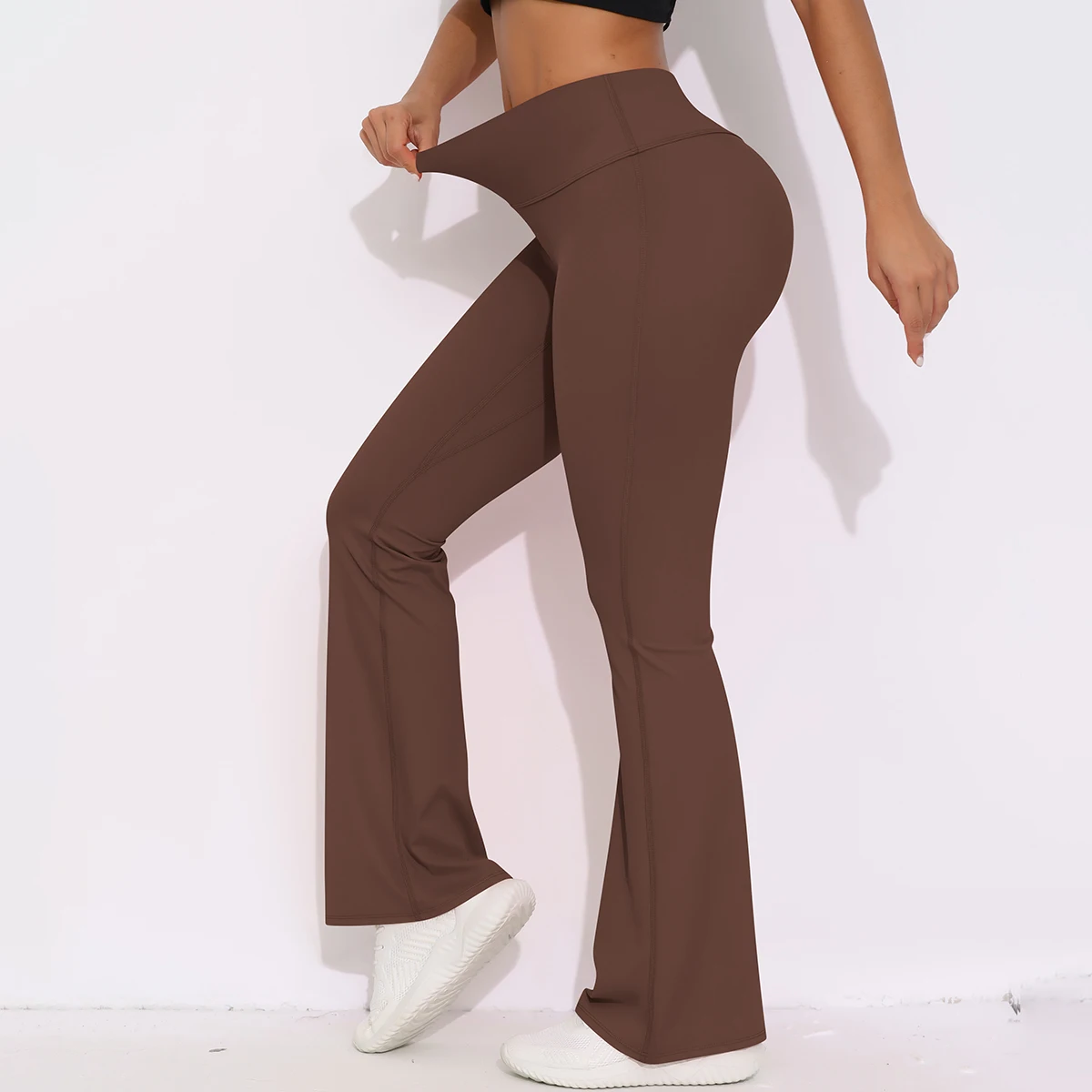 Women Yoga Bell-bottoms Tight Scrunch Butt Lifting Dance High Waist Tights Sport Pants Gym Running Breathable Fitness Leggings