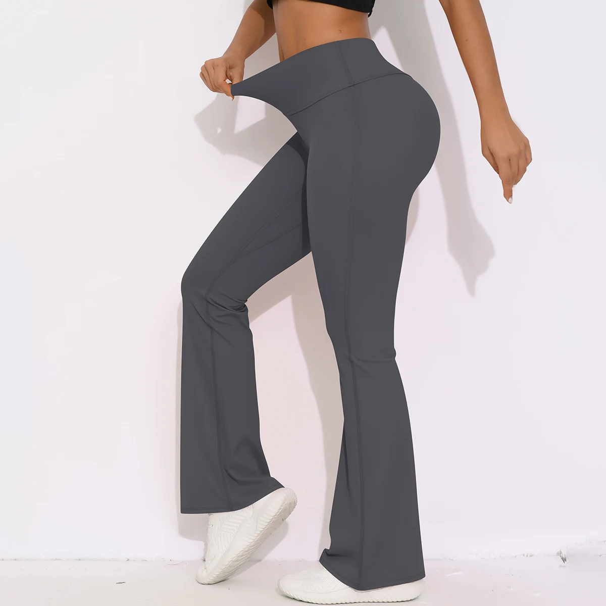 Women Yoga Bell-bottoms Tight Scrunch Butt Lifting Dance High Waist Tights Sport Pants Gym Running Breathable Fitness Leggings