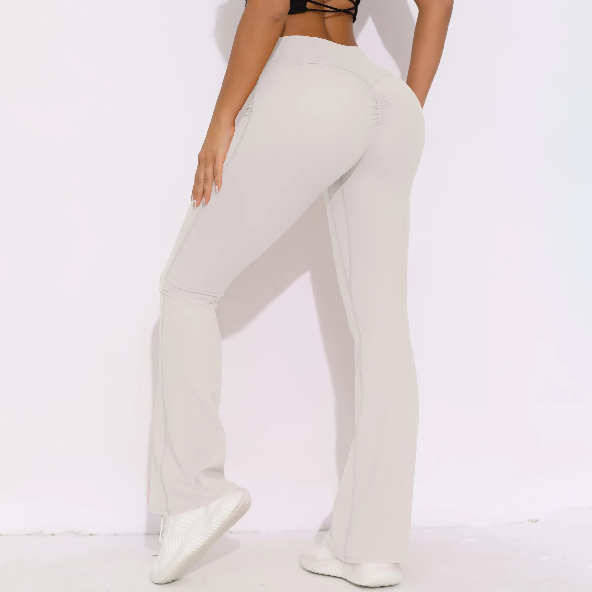 Women Yoga Bell-bottoms Tight Scrunch Butt Lifting Dance High Waist Tights Sport Pants Gym Running Breathable Fitness Leggings