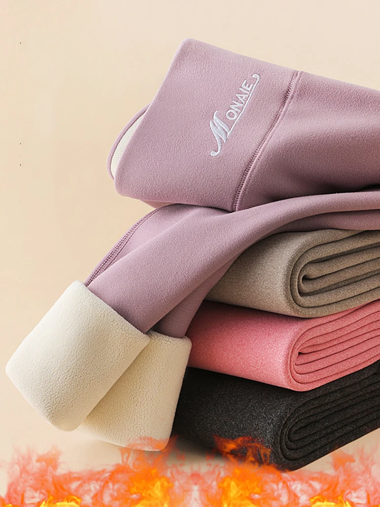 IOOTIANY Winter Leggings High Waist Women's Thermal Velvet Leggings Thicken Warm Pants Slimming Tights With Fleece Stretch Thick
