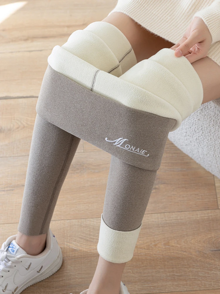 IOOTIANY Winter Leggings High Waist Women's Thermal Velvet Leggings Thicken Warm Pants Slimming Tights With Fleece Stretch Thick