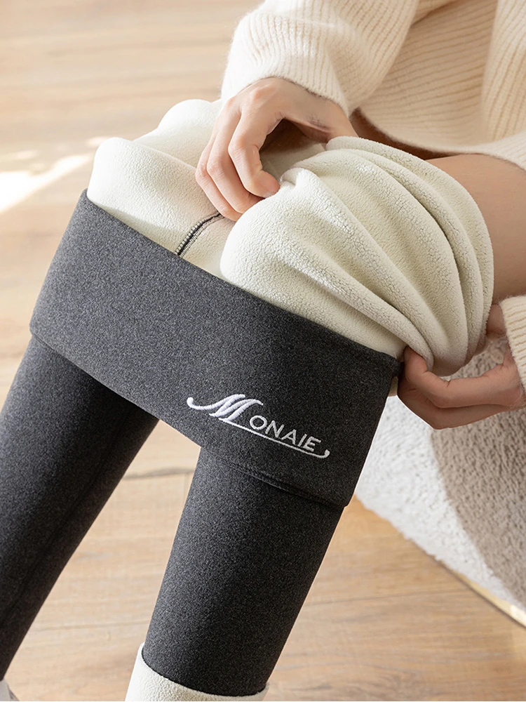 IOOTIANY Winter Leggings High Waist Women's Thermal Velvet Leggings Thicken Warm Pants Slimming Tights With Fleece Stretch Thick