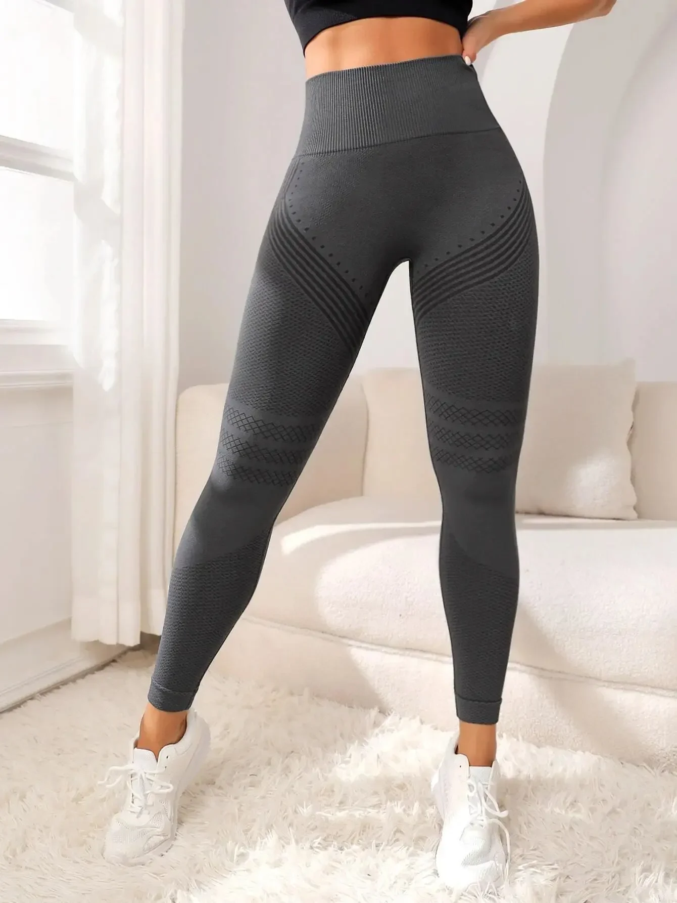 Knited Seamless Leggings Women Sports High Waist Tights Gym Trainning Running Stretchy Hip Lift Leggings Yoga Fitness Pants