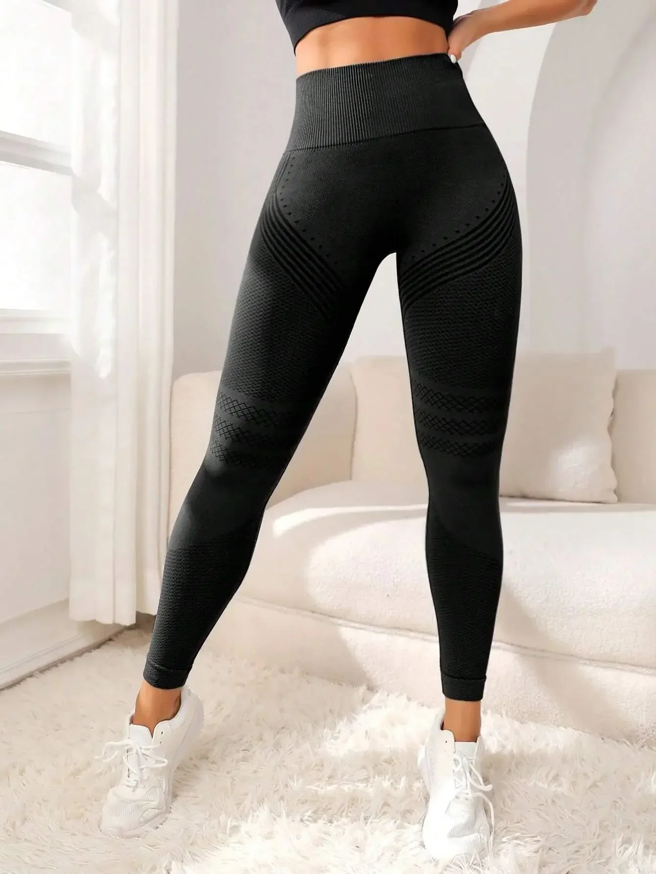 Knited Seamless Leggings Women Sports High Waist Tights Gym Trainning Running Stretchy Hip Lift Leggings Yoga Fitness Pants