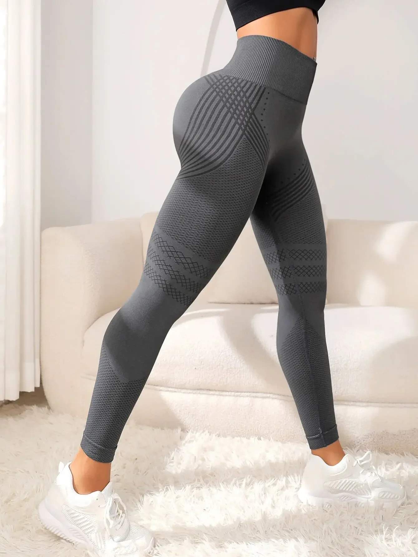 Knited Seamless Leggings Women Sports High Waist Tights Gym Trainning Running Stretchy Hip Lift Leggings Yoga Fitness Pants