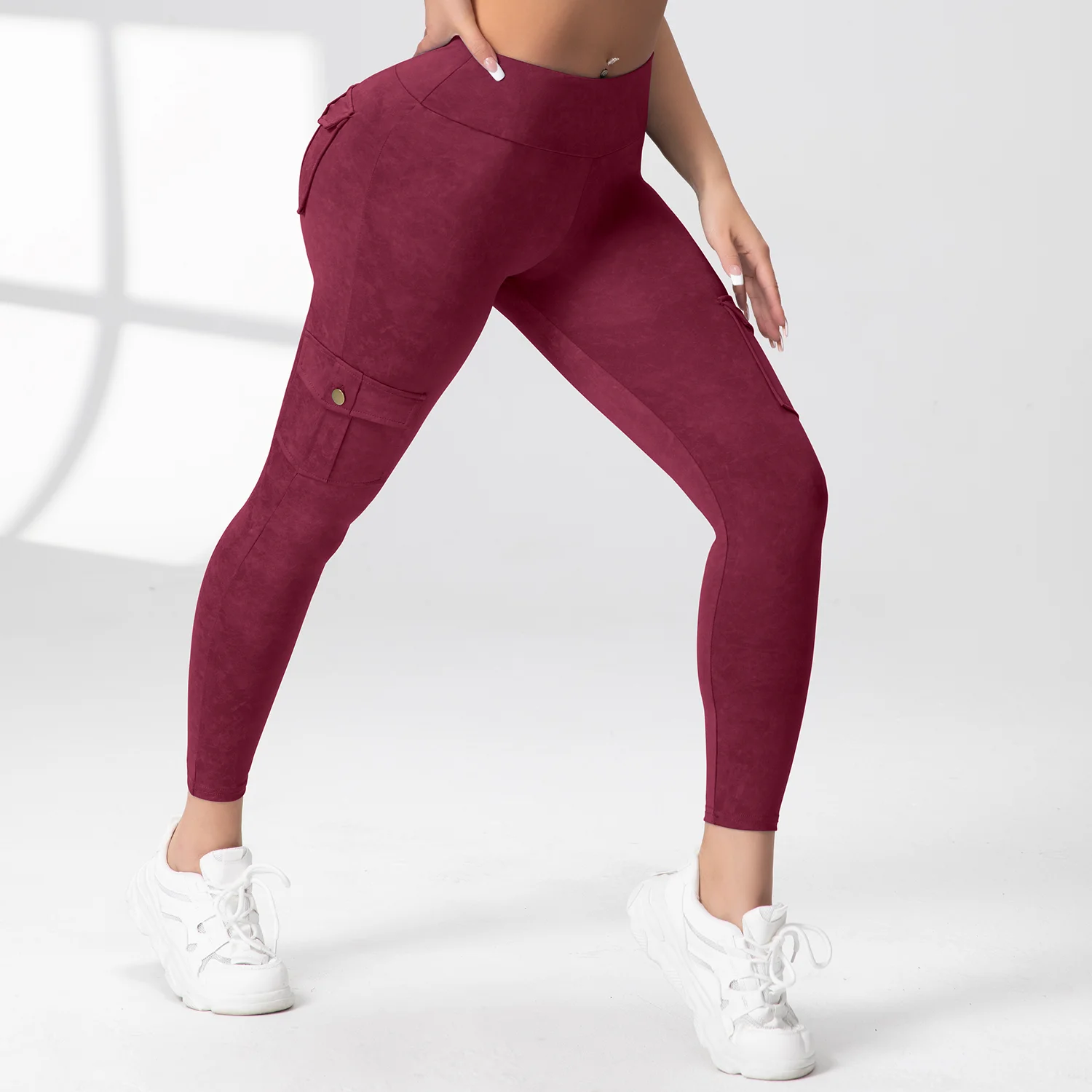 1PCS Work Pocket Women Leggings Elastic Butt Lifting Fitness Tights 2025 New Athletic Pants Fashion Streetwear