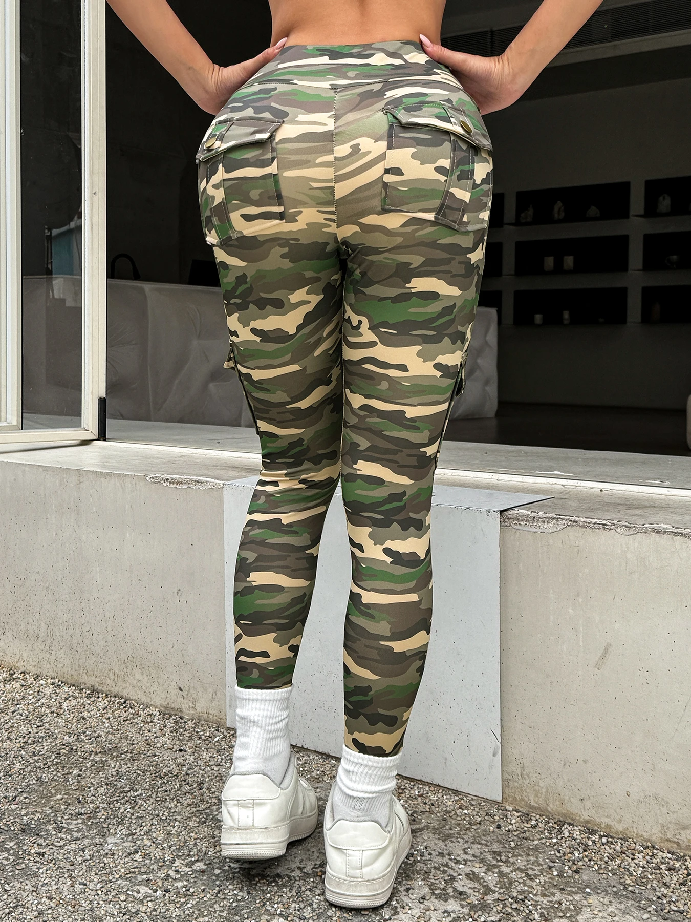 1PCS Work Pocket Women Leggings Elastic Butt Lifting Fitness Tights 2025 New Athletic Pants Fashion Streetwear